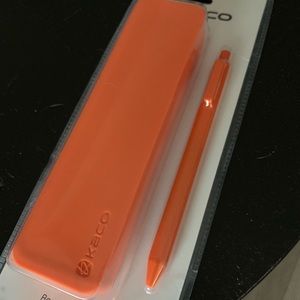 Orange Silicone Pencil Case with pen